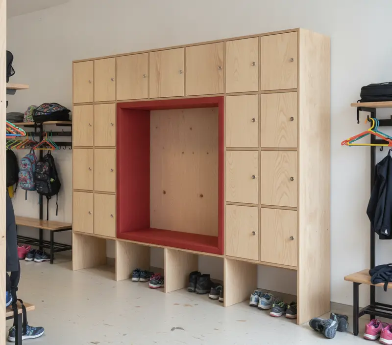 Garderobeskab med aflåselige låger
