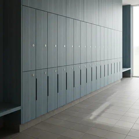 Lockers i krydsfiner i blå