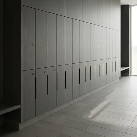 Lockers i krydsfiner i charcoal