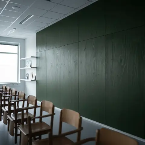 Vægbeklædning i krydsfiner i fern
