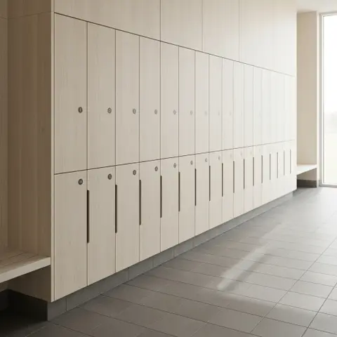 Lockers i krydsfiner i cotton white