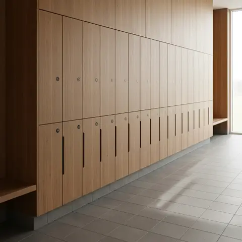 Lockers i krydsfiner i cocoa