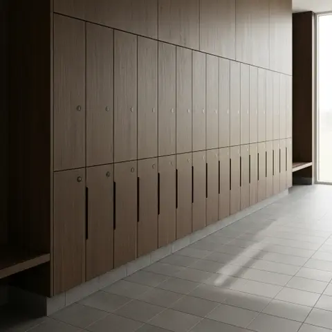 Lockers i krydsfiner i dark roast