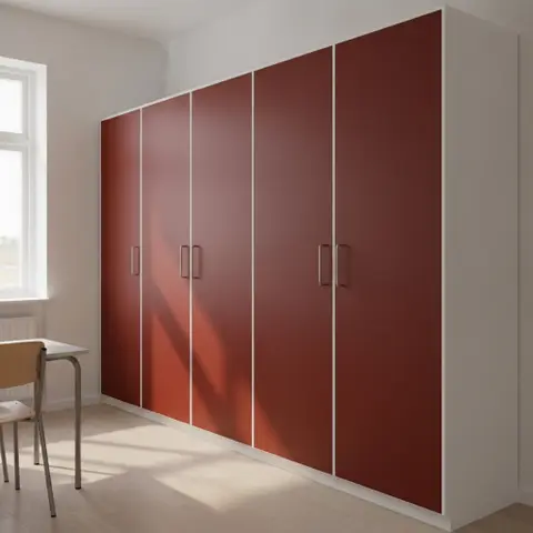 Højskab i laminat i rosso falun