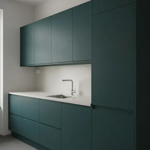 Køkkenvæg i laminat i verde pino