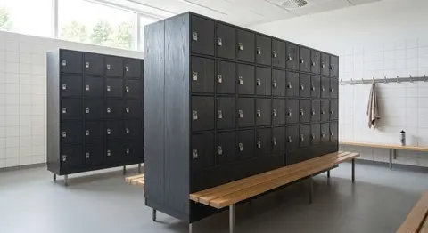 Lockerbank til omklædning i charcoal