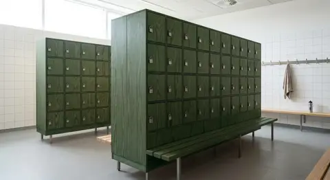 Lockerbank til omklædning i fern