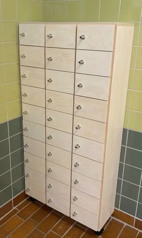 Mobil-lockers i krydsfiner i cotton white
